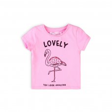 6TTEE 1K: Girls Lovely Flamingo T-Shirt (1-3 Years)